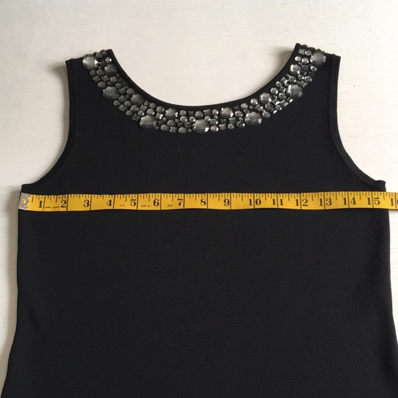 Joseph A Rhinestone Neckline Black Knit - Picture 8 of 8